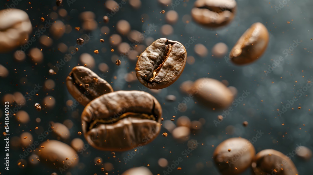 Coffee Beans Closeup On Dark Background Coffee Beans Closeup On Dark Background