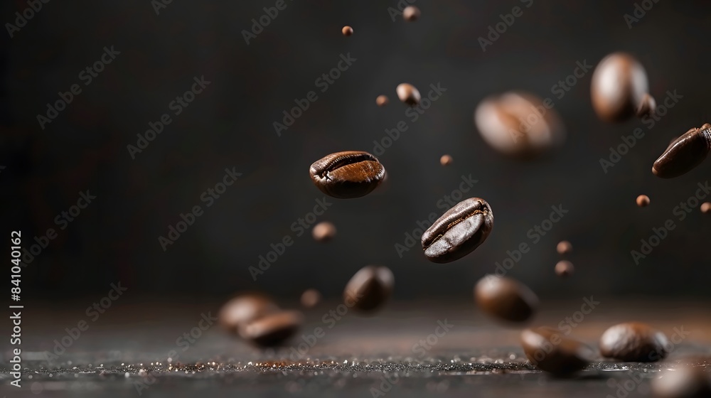 Coffee Beans Closeup On Dark Background Coffee Beans Closeup On Dark Background