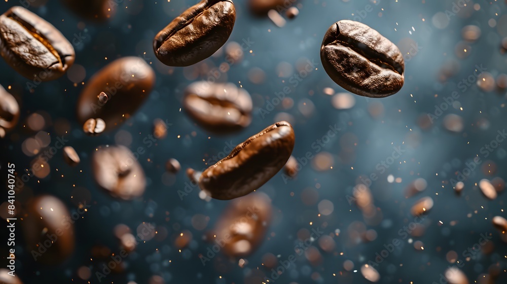 Coffee Beans Closeup On Dark Background Coffee Beans Closeup On Dark Background