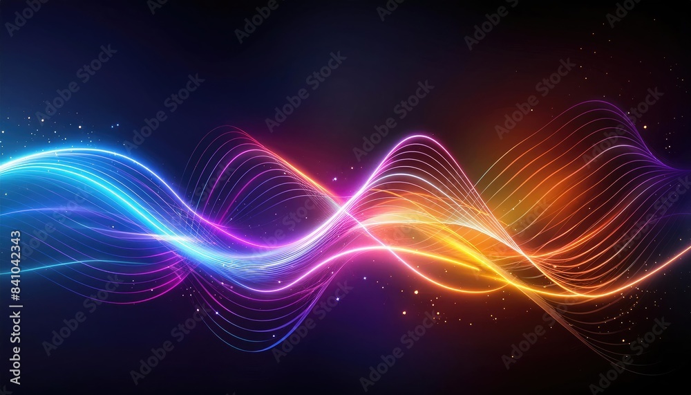Neon lines background, glowing wavy neon light particles, website banner, colorful neon light background Neon lines background, glowing wavy neon light particles, website banner, colorful neon light background