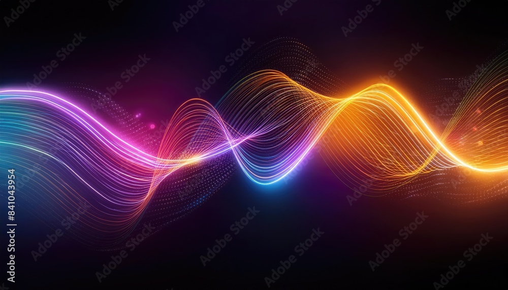 Abstract background with glowing lines, Neon lines background, glowing wavy neon light particles, website banner, colorful neon light background Abstract background with glowing lines, Neon lines background, glowing wavy neon light particles, website banner, colorful neon light background