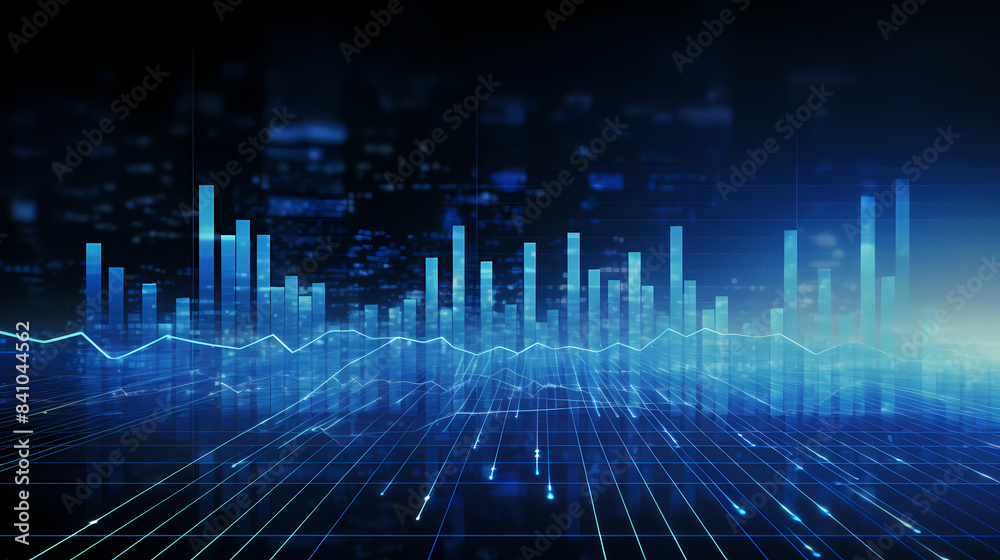Abstract blue digital sound waves and data curves Abstract blue digital sound waves and data curves