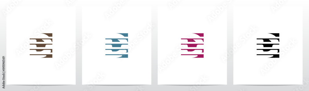 Fototapeta premium Prison Bar Locked Behind Letter Initial Logo Design D