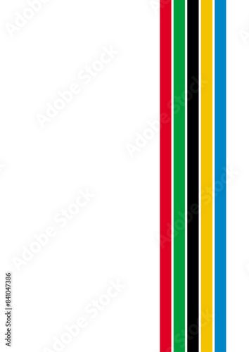 abstract geometric background, five olympic colors parallel lines