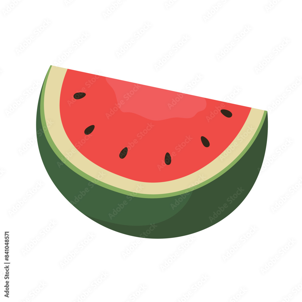 Watermelon vector image, red water melon fruit illustration, cute cartoon watermelon icon in flat design style Watermelon vector image, red water melon fruit illustration, cute cartoon watermelon icon in flat design style