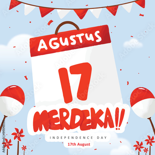 Illustration for indonesia independence day celebration