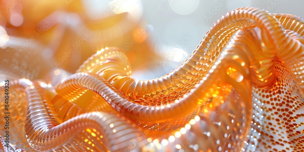 macro, 3d, glass organic forms, close-up ribbed plastic object, depth of field, pastel, neon orange, monochromatic figures, minimalist, shimmering metallics, blur background 2:1 for banner macro, 3d, glass organic forms, close-up ribbed plastic object, depth of field, pastel, neon orange, monochromatic figures, minimalist, shimmering metallics, blur background 2:1 for banner