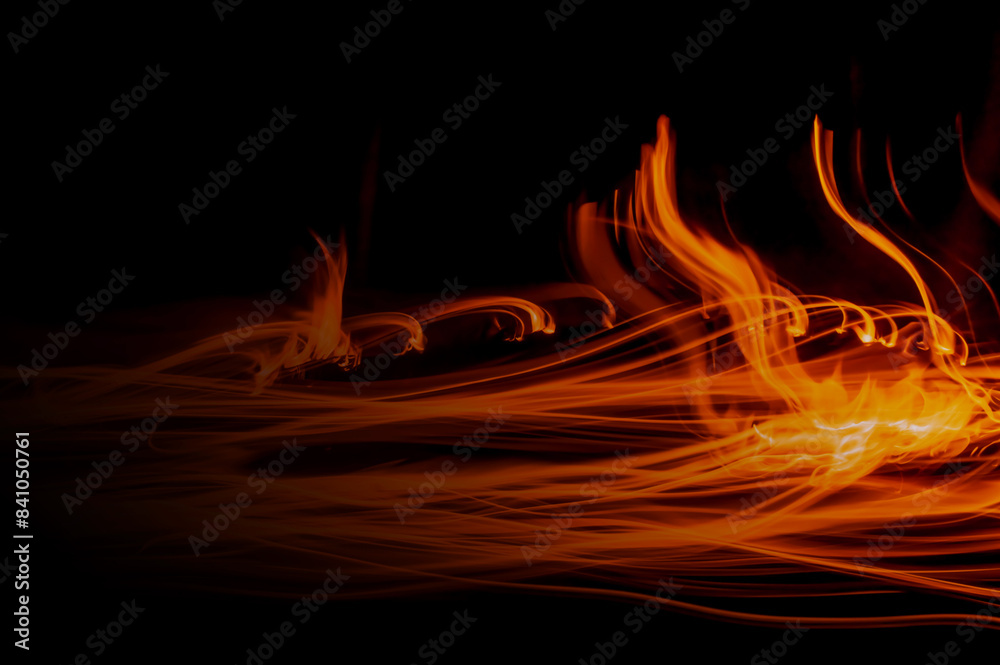 Fototapeta premium Abstract yellow background with flame effect