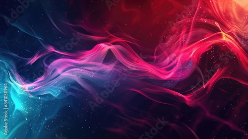 Fototapeta Naklejka Na Ścianę i Meble -  Abstract space themed dark wallpaper with futuristic energy wave design