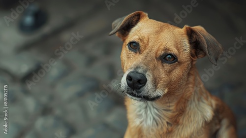 Lonely Stray Dog with ID Chip in Ear © LukaszDesign