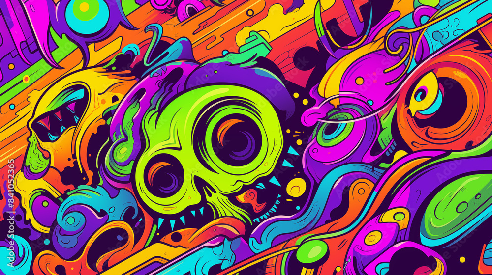 Bright Purple, Neon Green, and Orange for Music Festival Leaflet Bright Purple, Neon Green, and Orange for Music Festival Leaflet