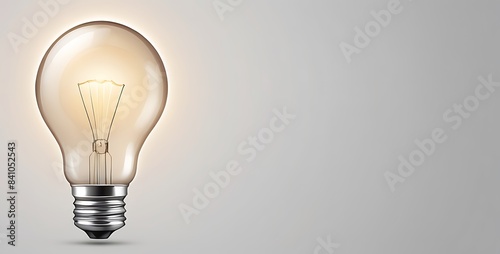 Light Bulb, soft background empty space, illustration