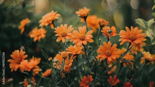 Flowers in orange hues are blossoming along the roadside © LukaszDesign
