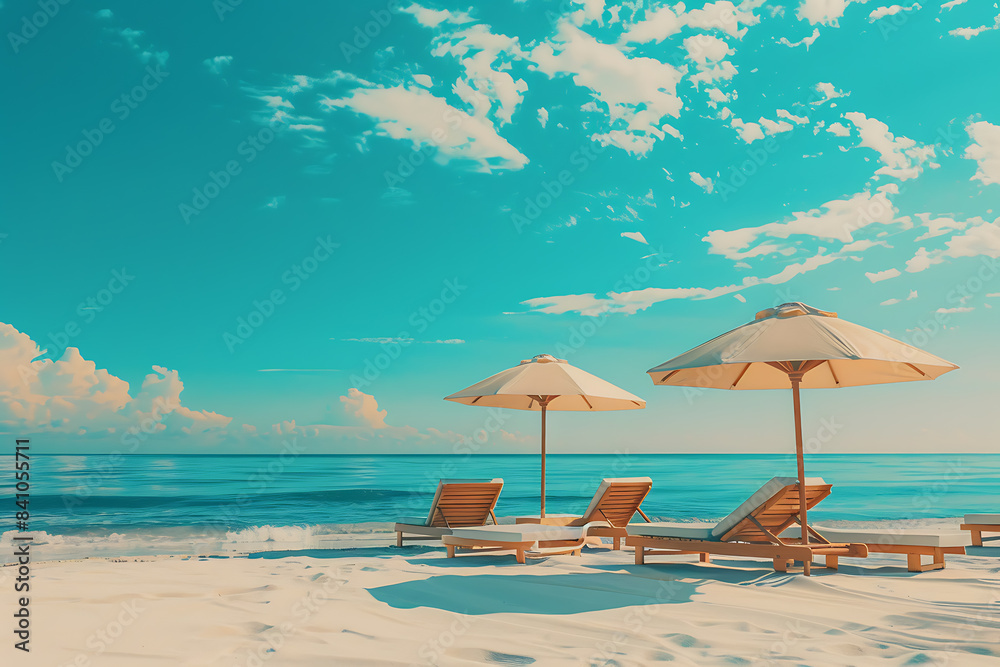 Obraz premium People relaxing and tanning at the beach, enjoying the sun, playing volleyball, and swimming