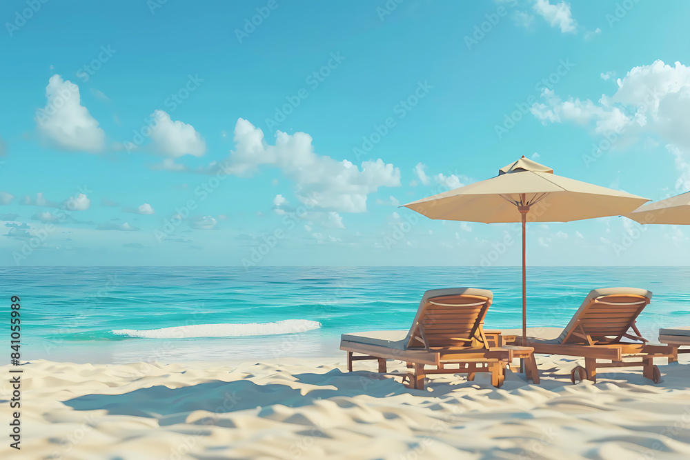 Obraz premium People relaxing and tanning at the beach, enjoying the sun, playing volleyball, and swimming