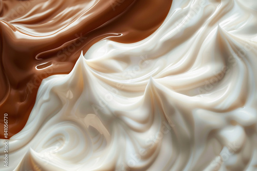 Generative AI Image of Drink from Chocolate Vanilla Fresh Milk Mix