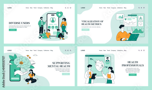 Wellness Monitoring. Flat Vector Illustration