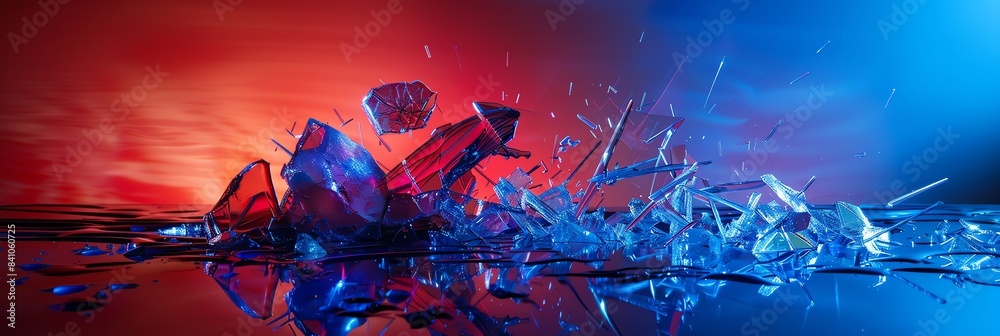 light set, light painting, UV light, abstract, broken glass, rim light, cinematic shot aspect ratio 3:1 for banner, landing page, website light set, light painting, UV light, abstract, broken glass, rim light, cinematic shot aspect ratio 3:1 for banner, landing page, website