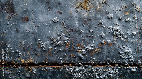 Detailed macro shot of a steel T-bar surface, highlighting the grainy texture, oxidation spots, and raw metallic finish photo