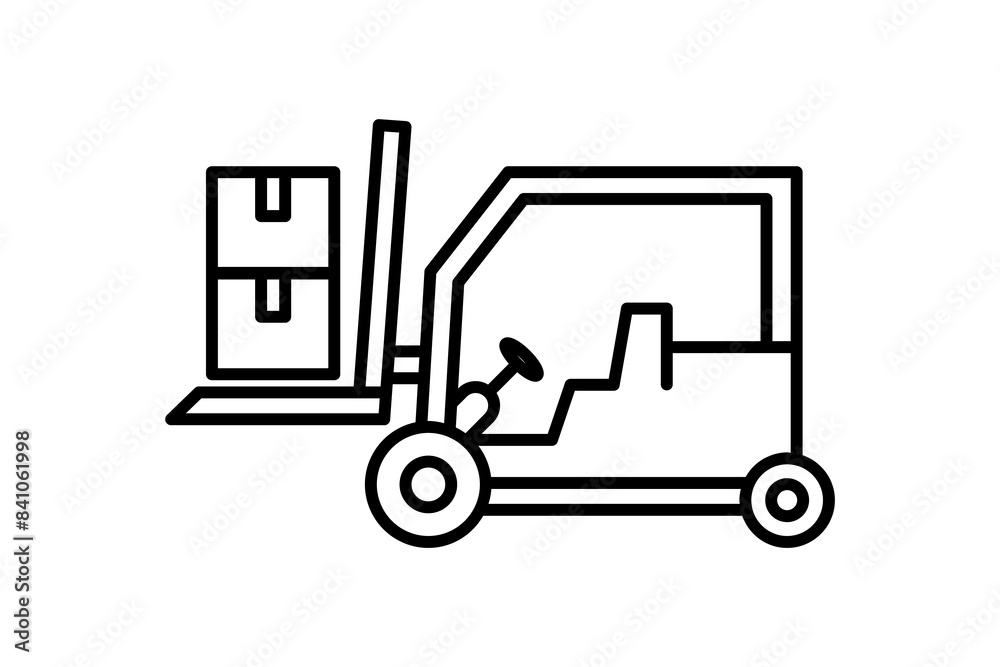 Forklift icon. icon related to supply chain. suitable for web site, app, user interfaces, printable etc. line icon style. simple vector design editable Forklift icon. icon related to supply chain. suitable for web site, app, user interfaces, printable etc. line icon style. simple vector design editable