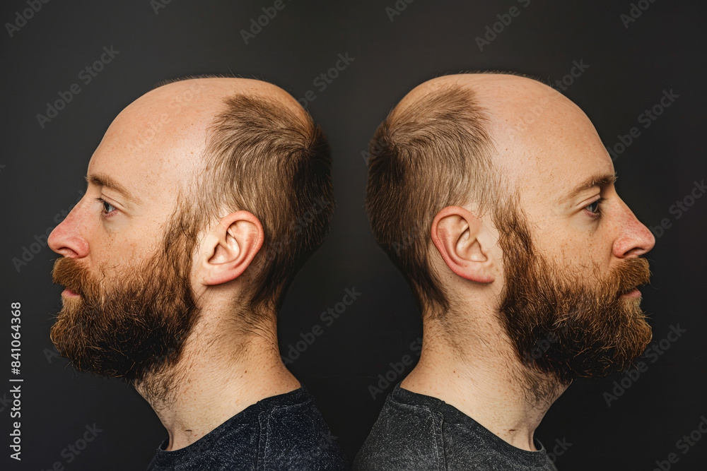 Fototapeta premium Before and After Comparison of Hair Treatment Effectiveness.