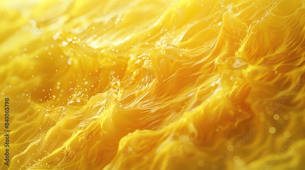 A slice of orange getting splashed with water in a closeup shot A slice of orange getting splashed with water in a closeup shot