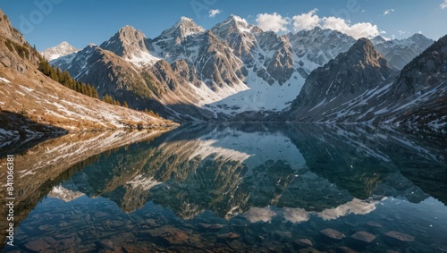 Wallpaper Mural Majestic Mountain Reflection in Tranquil Lake Torontodigital.ca