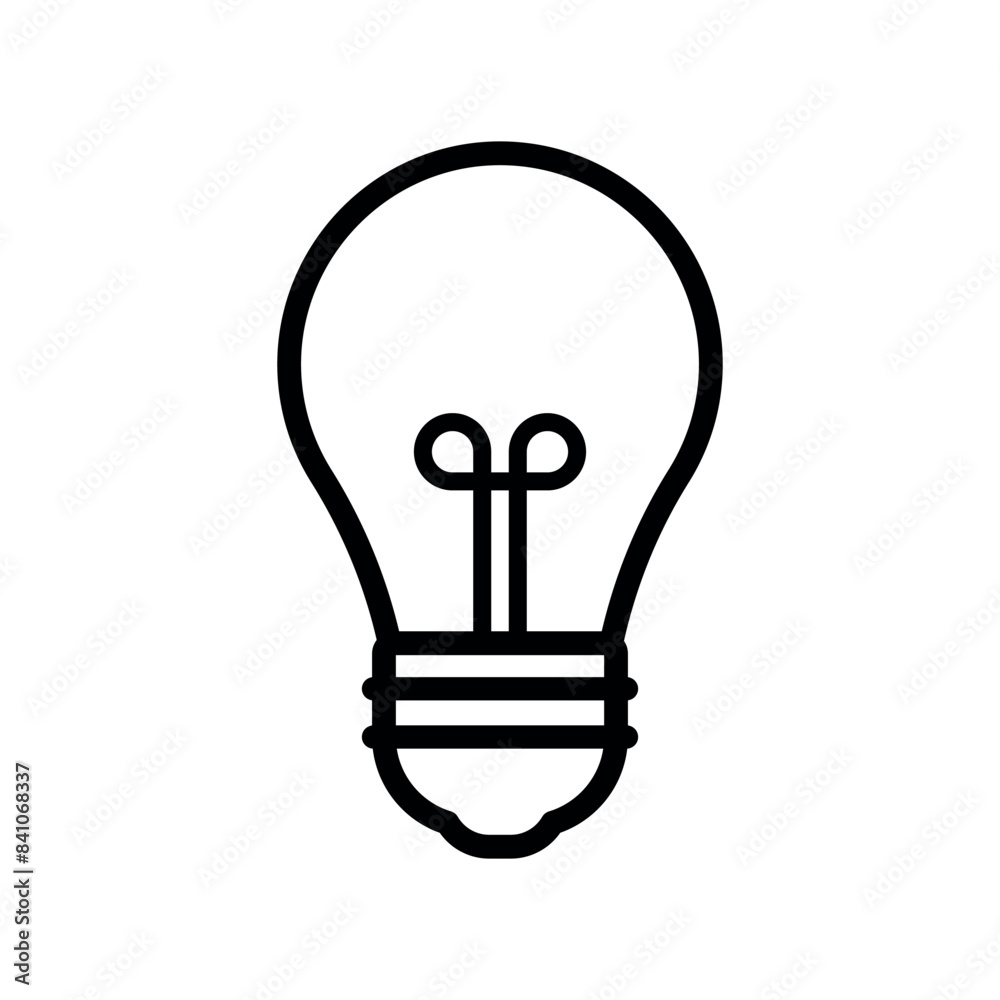 Light Bulb in Black Line Icon Clip art for Energy and Idea Symbol Vector Illustration Light Bulb in Black Line Icon Clip art for Energy and Idea Symbol Vector Illustration