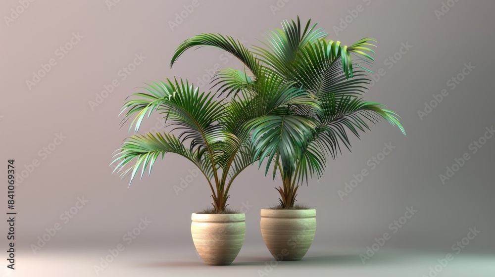 Obraz premium Small palm trees in a pot