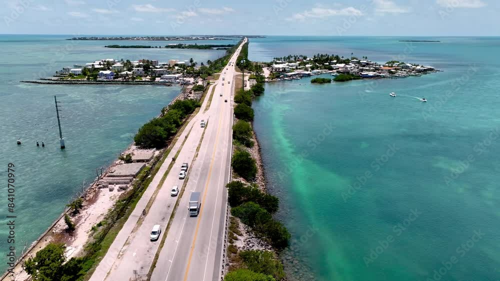 aerial traffic and homes in florida keys aerial traffic and homes in florida keys