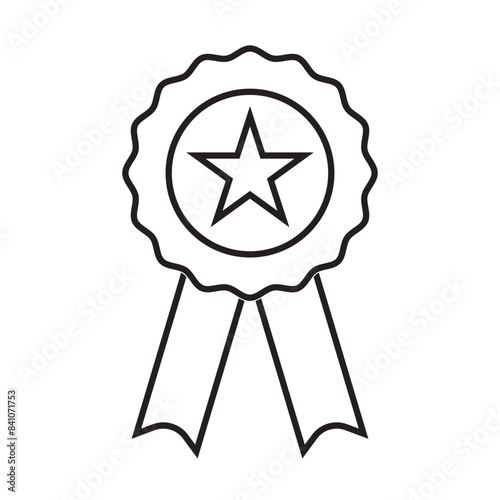 Winning award, prize, medal or badge flat icon for apps and websites. isolated on white background. 