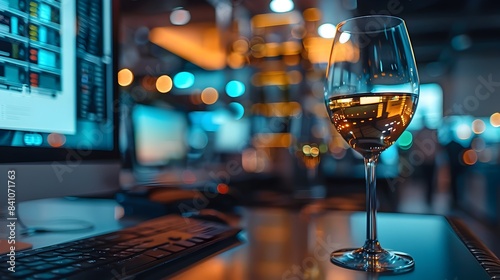 Sleek Center with Professionals Managing Logistics and Pinot Grigio