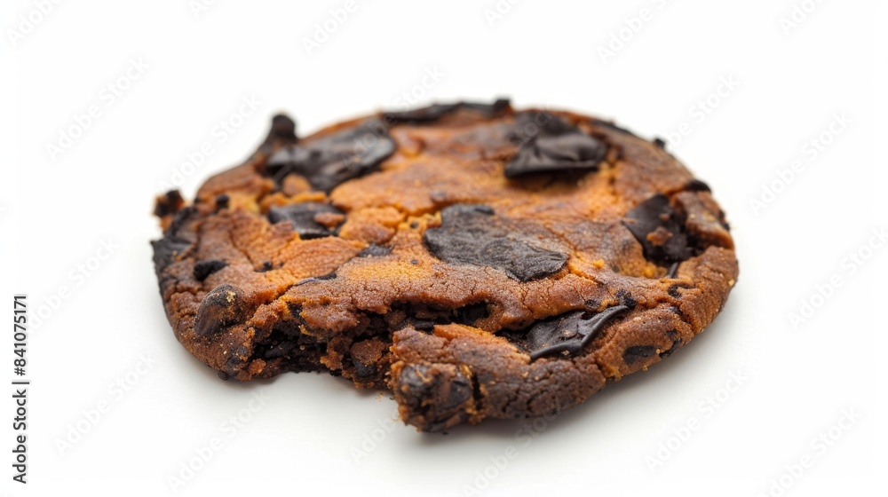 burnt cookie Isolated on white background. food waste concept for designer burnt cookie Isolated on white background. food waste concept for designer
