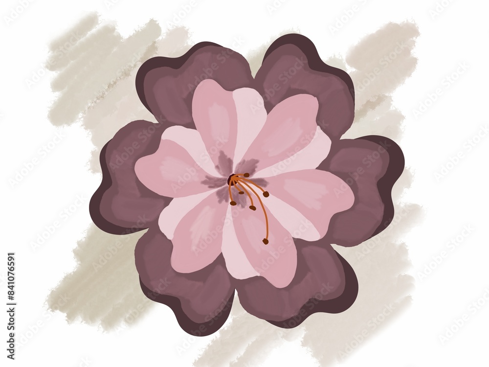Fototapeta premium a flower design with a ribbon on it