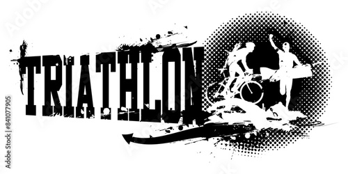 Triathlon Banner Vector Illustration