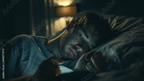 Nighttime Phone Dependency: Man Trapped in Cycle of Mindless Scrolling