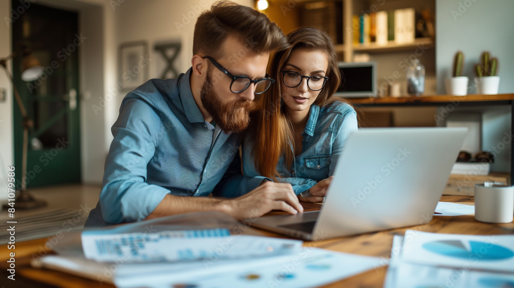 Man and Woman Professionals Reviewing Data Papers in Office Setting
Man and Woman Professionals Reviewing Data Papers in Office Setting