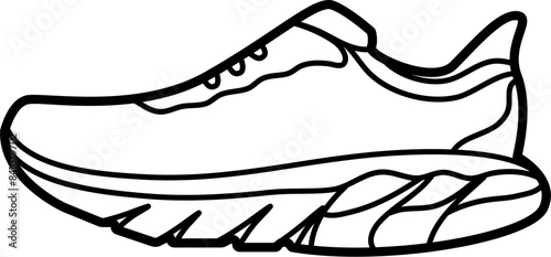 stability running shoes vector outline illustration