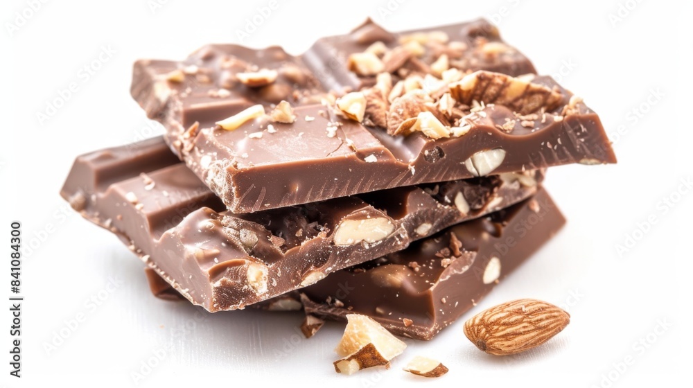 almond roca chocolate Isolated on white background. sweet delicious desserts concept for designer almond roca chocolate Isolated on white background. sweet delicious desserts concept for designer
