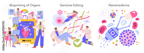Future Medicine. Flat Vector Illustration