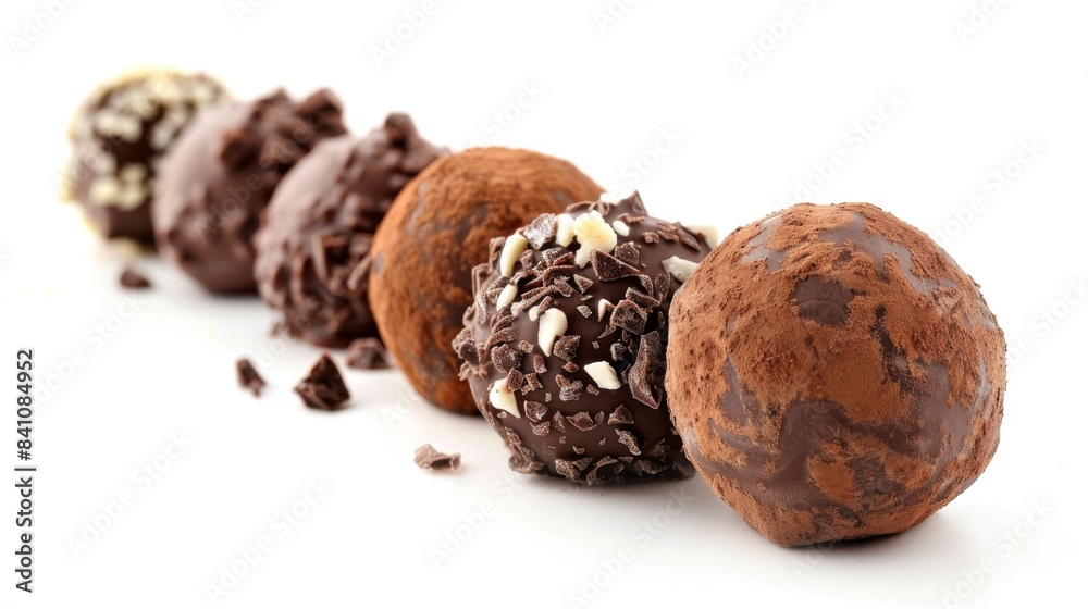 chocolate truffles Isolated on white background. sweet delicious desserts concept for designer chocolate truffles Isolated on white background. sweet delicious desserts concept for designer