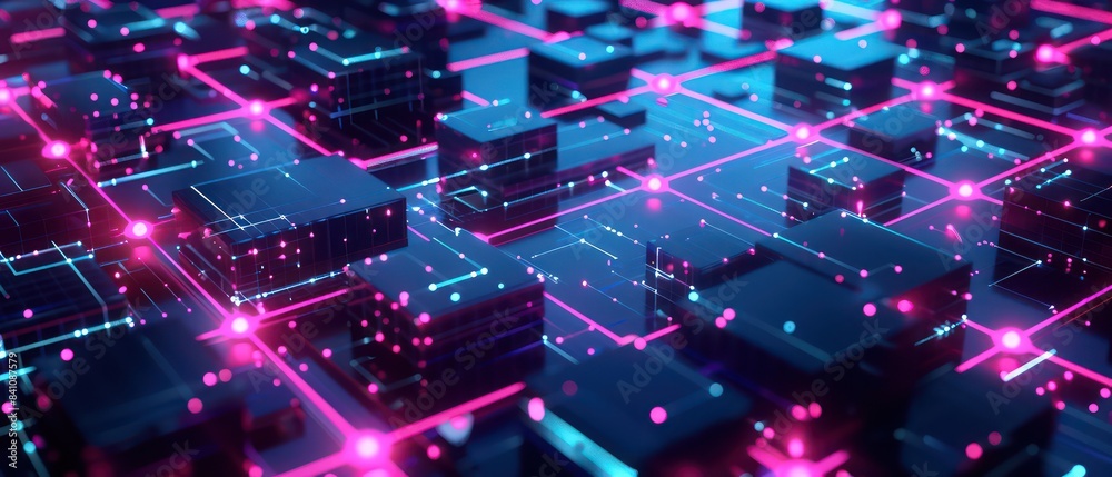 futuristic digital concept from space, intersecting lines, light cyan and indigo, intertwined networks