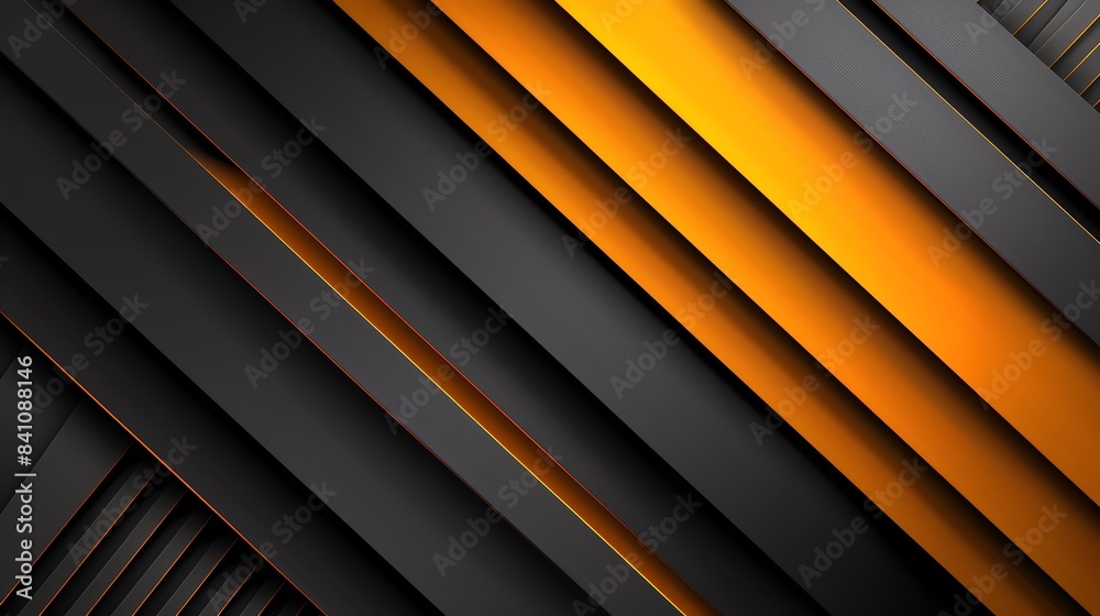Abstract industrial background with black and orange diagonal metal stripes, perfect for futuristic design, technology, and modern decoration. Abstract industrial background with black and orange diagonal metal stripes, perfect for futuristic design, technology, and modern decoration.