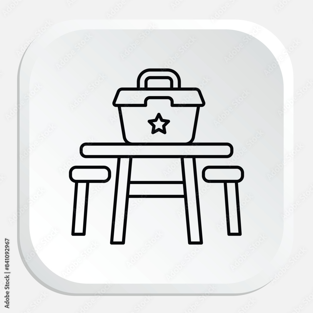 Picnic Icon - Depicting Outdoor Leisure and Dining Activities Picnic Icon - Depicting Outdoor Leisure and Dining Activities