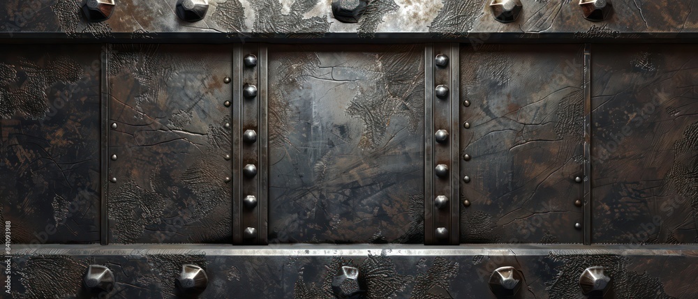 Fototapeta premium Steel shelf texture features sleek, industrial lines, perfect for modern designs seeking durability and functionality