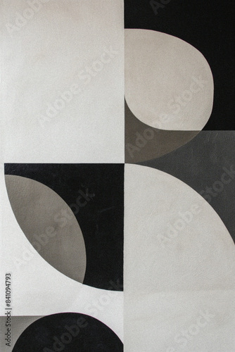 Simple abstract geometric print with organic shapes in a muted earthy colour palette