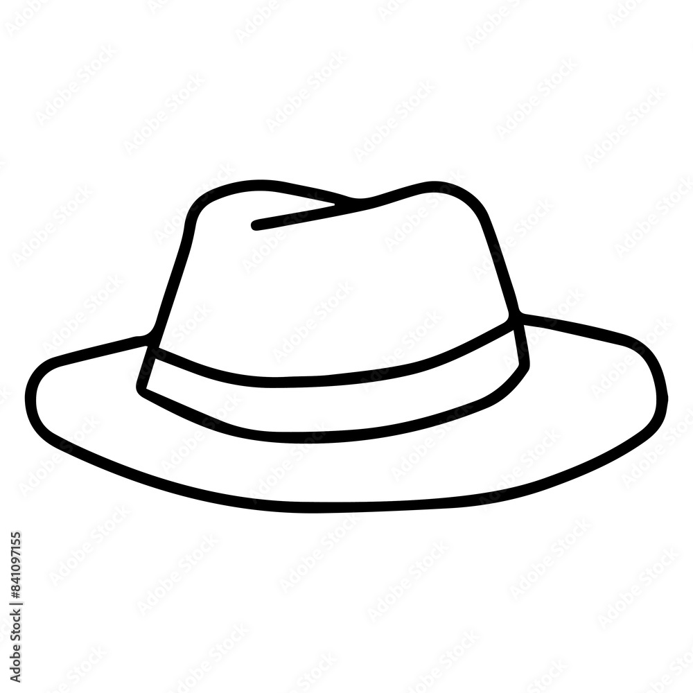 hat outline vector illustration