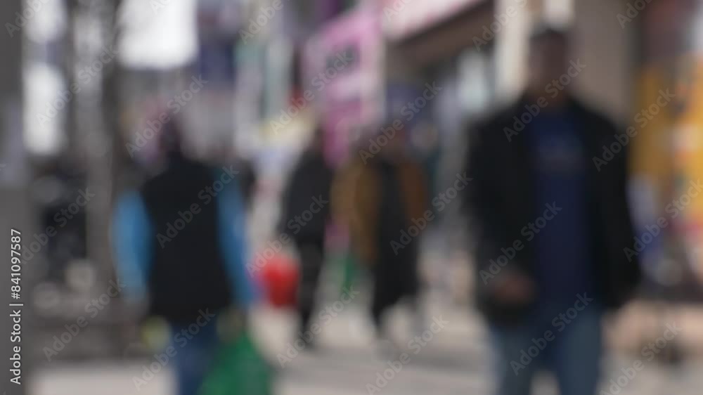 sidewalk street business ppl walking at Danforth village sidewalk street business ppl walking at Danforth village