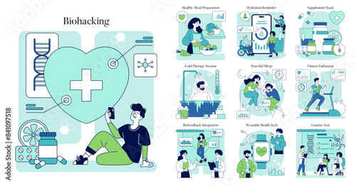 Biohacking. Flat Vector Illustration