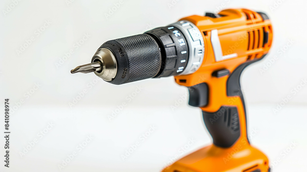 Explore the sleek design of a cordless drill screwdriver on a white backdrop. AI generative technology adds depth to this professional tool. Explore the sleek design of a cordless drill screwdriver on a white backdrop. AI generative technology adds depth to this professional tool.